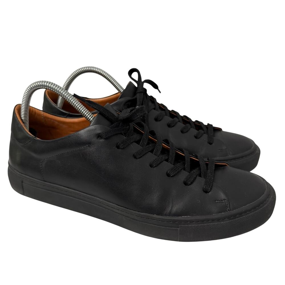 Beckett Simonon Shoes Mens Size 11 Reid Sneakers Black Low Top Leather Casual